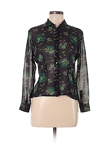 INC International Concepts Long Sleeve Silk Top (view 1)