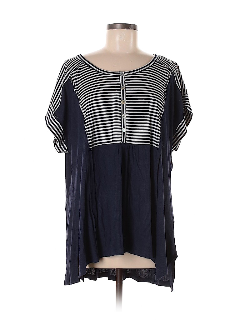 Entro Blue Short Sleeve Top Size XL - photo 1