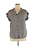 Jachs Girlfriend 100% Tencel Gray Short Sleeve Button-Down Shirt Size XL - photo 1