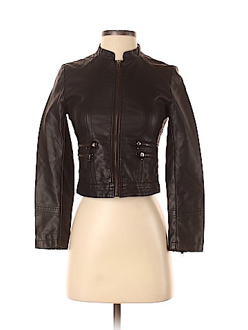 Aqua Faux Leather Jacket (view 1)