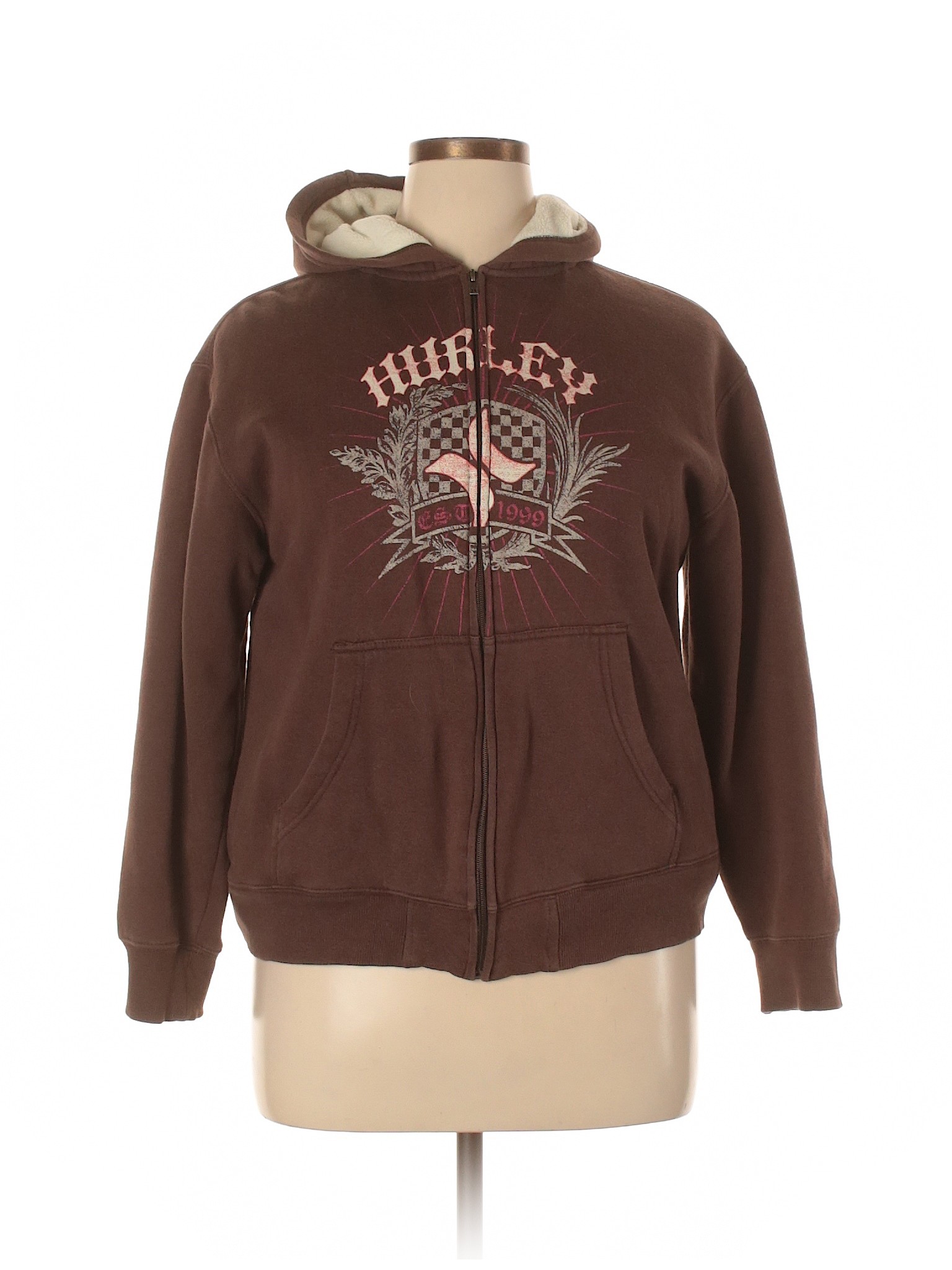 cheap brown zip up hoodie