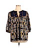 Suzanne Betro Blue 3/4 Sleeve Blouse Size XL - photo 1