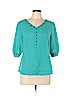 41Hawthorn 100% Polyester Teal 3/4 Sleeve Blouse Size L - photo 1
