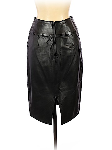 Vakko Leather Skirt (view 2)