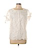 Worthington 100% Polyester White Short Sleeve Blouse Size L - photo 1