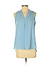 Vince Camuto 100% Polyester Blue Sleeveless Blouse Size XS - photo 1