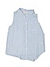 H&M 100% Cotton Blue Sleeveless Button-Down Shirt Size 11 - 12 - photo 1
