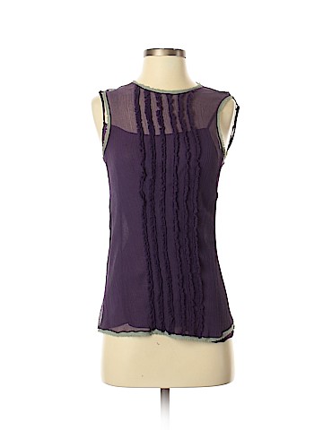 BCBGMAXAZRIA Sleeveless Silk Top (view 1)