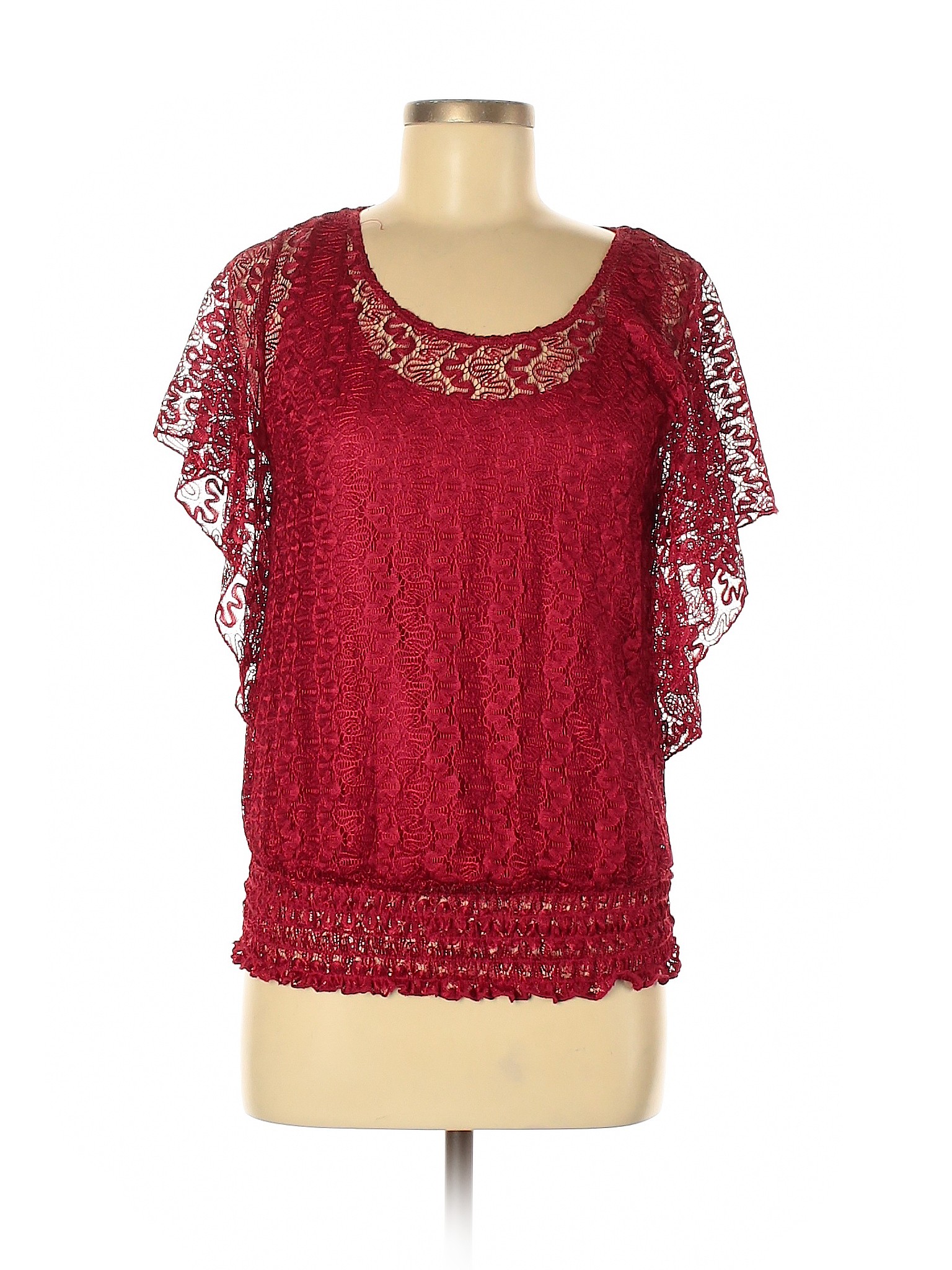 Lavish Women Red Short Sleeve Blouse M | eBay