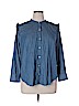 Old Navy 100% Cotton Blue Long Sleeve Button-Down Shirt Size XL (petite) - photo 1