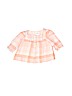 Baby Gap 100% Cotton Checkered-gingham Orange 3/4 Sleeve Blouse Size 0-3 mo - photo 1