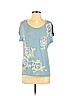 INC International Concepts 100% Rayon Blue Short Sleeve Top Size L (petite) - photo 1