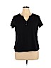 St. John's Bay Black Short Sleeve Top Size XL (petite) - photo 1