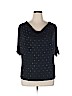 Jennifer Lopez 100% Cotton Black 3/4 Sleeve Top Size 0X - photo 1