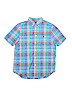 Ralph Lauren 100% Cotton Plaid Blue Short Sleeve Button-Down Shirt Size 14 - 16 - photo 1