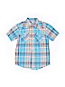 Old Navy Plaid Blue Short Sleeve Button-Down Shirt Size S (kids) - photo 1