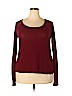 Lucky Brand Burgundy Long Sleeve Top Size L - photo 1