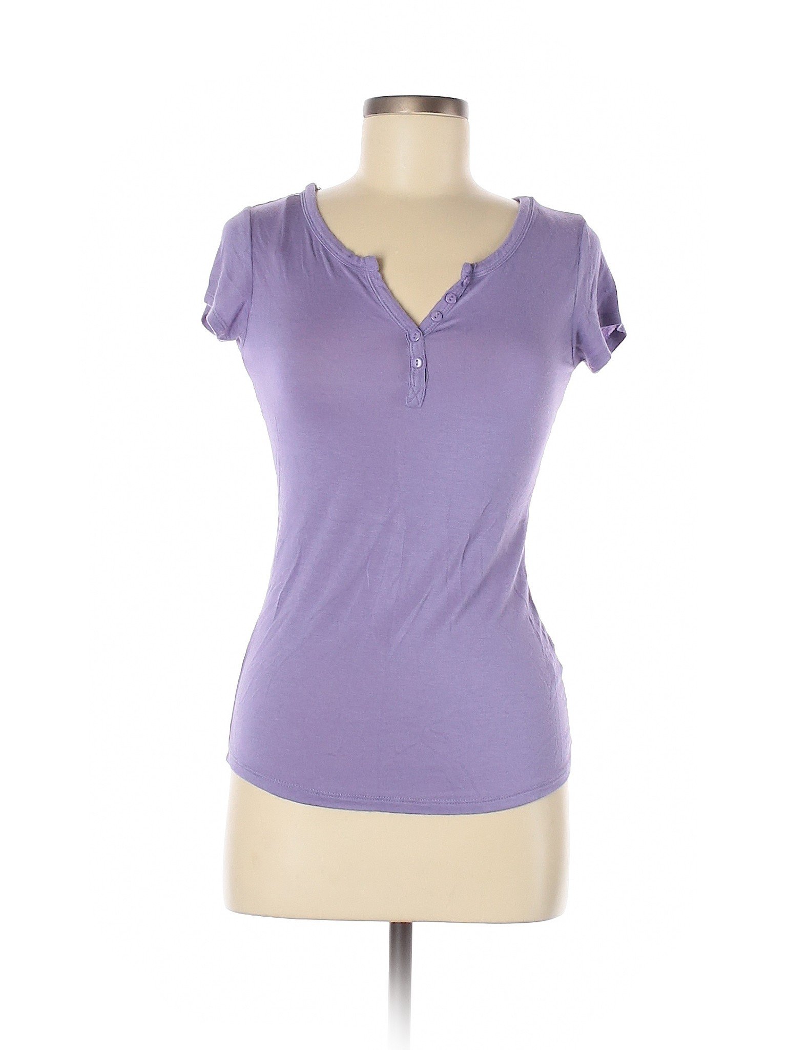 Active USA Collection Women Purple Short Sleeve Henley M | eBay