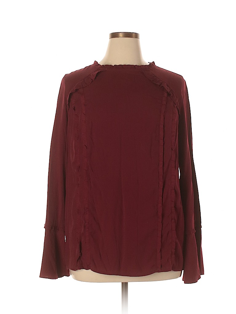 Ava & Viv Burgundy Long Sleeve Blouse Size 1X - photo 1