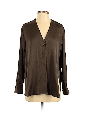 Vince. Long Sleeve Silk Top (view 1)