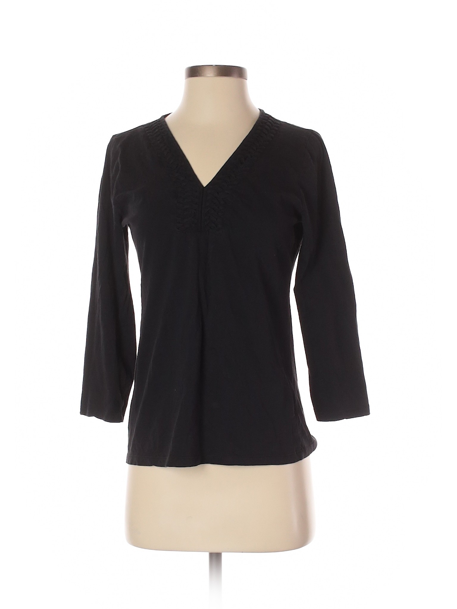 Talbots Women Black 3/4 Sleeve T-Shirt S | eBay