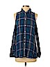 Express 100% Rayon Blue Sleeveless Button-Down Shirt Size XS (petite) - photo 1