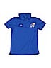 Adidas 100% Polyester Blue Short Sleeve Polo Size 8 - photo 1