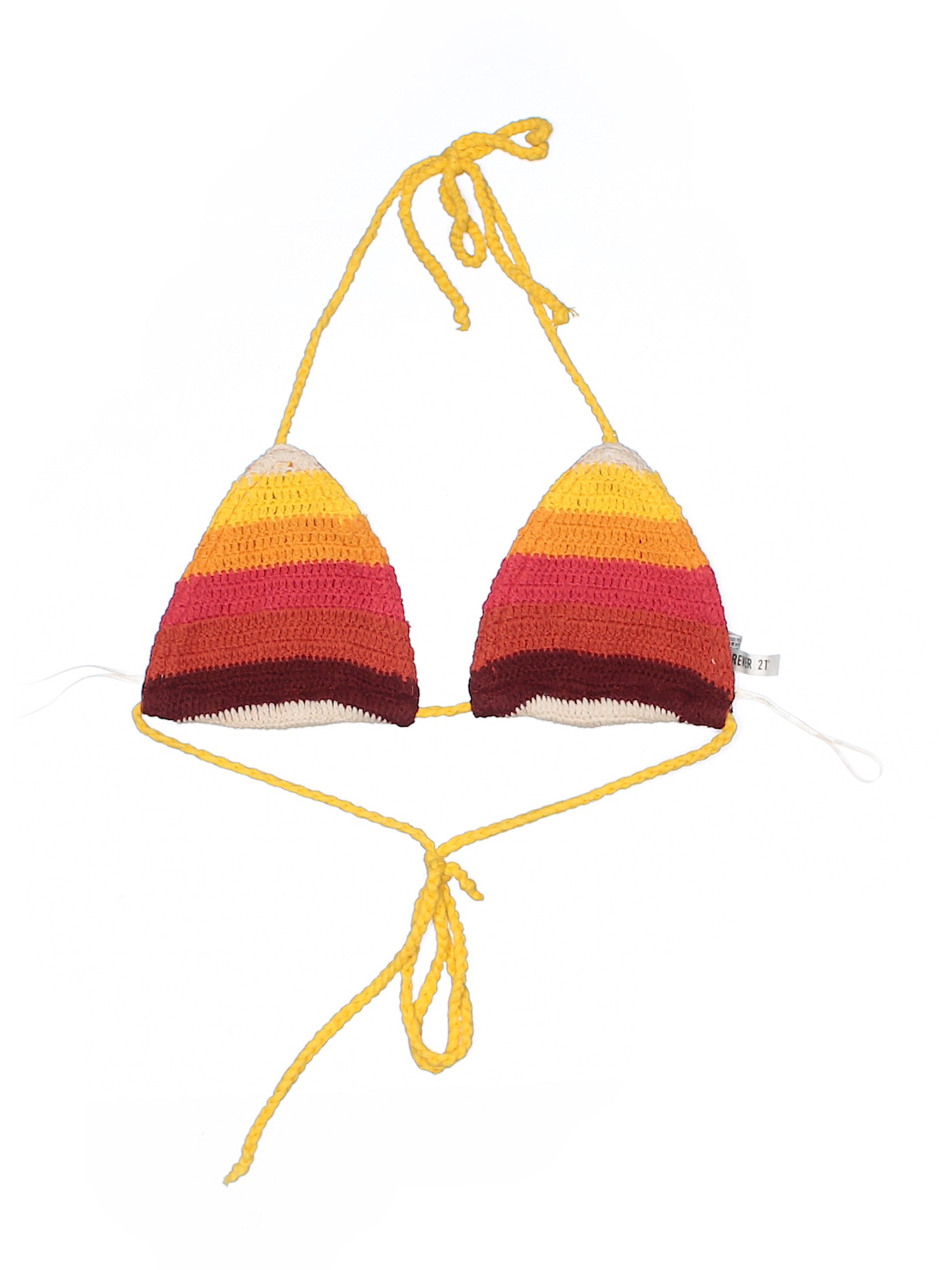 Forever 21 Sweetheart Halter Bikini Top Bright Orange Ruched Size XL NEW