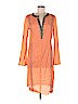 Tory Burch 100% Cotton Orange Casual Dress Size 8 - photo 1