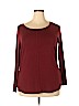 Jones New York Signature Burgundy Long Sleeve Top Size 1X - photo 1