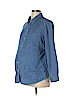 Motherhood Blue Long Sleeve Button-Down Shirt Size L - photo 1
