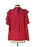 Chelsea And Walker 100% Polyester Red Short Sleeve Blouse Size 10 - photo 2