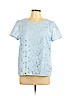 Ann Taylor Blue Short Sleeve Top Size L (petite) - photo 1