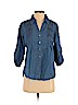 Gloria Vanderbilt Blue 3/4 Sleeve Button-Down Shirt Size S - photo 1