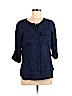 Talbots 100% Linen Blue 3/4 Sleeve Button-Down Shirt Size M (petite) - photo 1