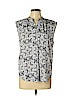Ann Taylor LOFT 100% Polyester Blue Sleeveless Blouse Size L (petite) - photo 1