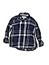 Old Navy 100% Cotton Plaid Blue Long Sleeve Button-Down Shirt Size 6 - 7 - photo 1