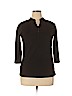 SW Studio Works 100% Cotton Black 3/4 Sleeve Henley Size XL (petite) - photo 1