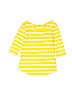 Gap Kids Outlet 100% Cotton Stripes Yellow 3/4 Sleeve T-Shirt Size 6-7 - photo 2