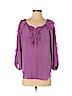 Rebecca Taylor 100% Silk Purple 3/4 Sleeve Blouse Size 4 - photo 1