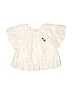 Zara 100% Cotton Ivory Short Sleeve Blouse Size 5 - photo 1