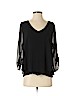 Thalia Sodi 100% Polyester Black 3/4 Sleeve Blouse Size M - photo 1