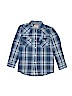Levi's 100% Cotton Plaid Blue Long Sleeve Button-Down Shirt Size 8 - photo 1