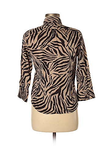 Chaps 3/4 Sleeve Button-Down Shirt (view 2)