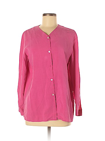 Clothes (real) Saks Fifth Avenue Long Sleeve Silk Top (view 1)