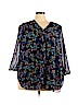 Marybelle 100% Polyester Blue 3/4 Sleeve Blouse Size 3X - photo 1