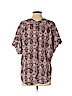 Lush 100% Polyester Burgundy Short Sleeve Blouse Size S - photo 2