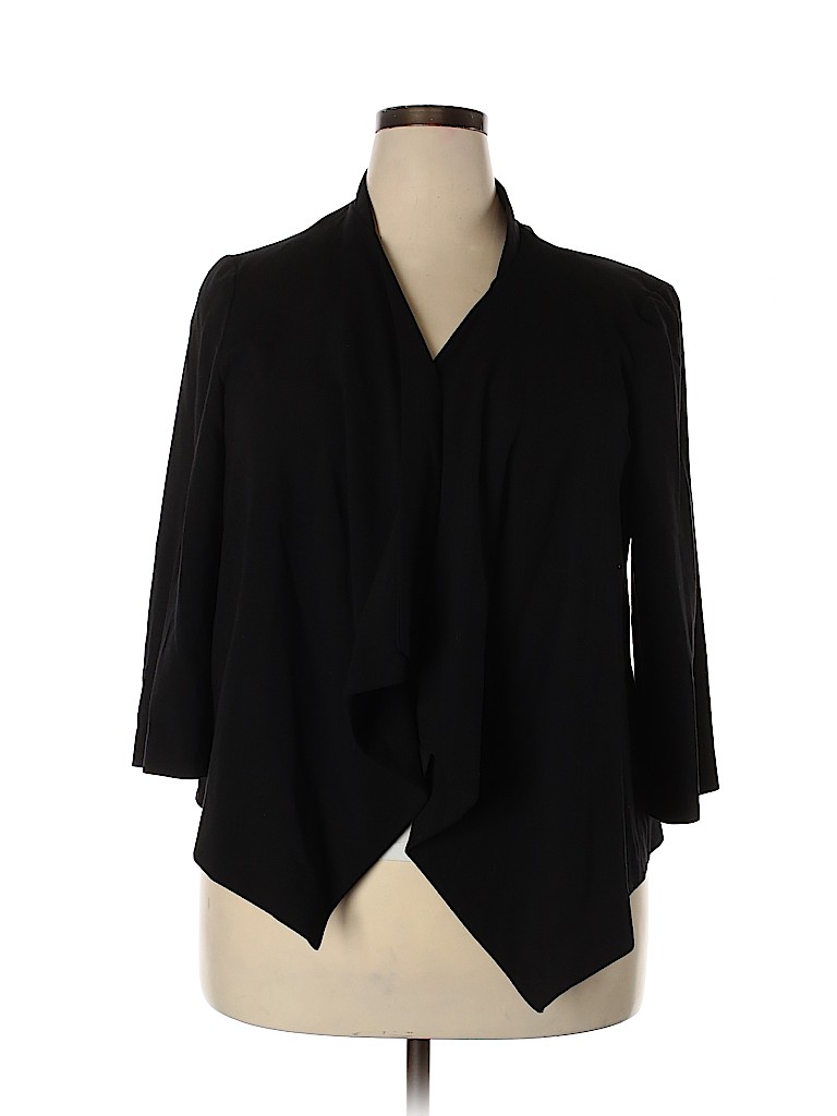 Roz & Ali Solid Black Jacket Size 2X (Plus) - 71% off | thredUP