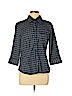 Brina & Em Blue 3/4 Sleeve Button-Down Shirt Size M (petite) - photo 1