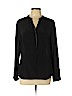 Banana Republic 100% Silk Black Long Sleeve Silk Top Size L (petite) - photo 1